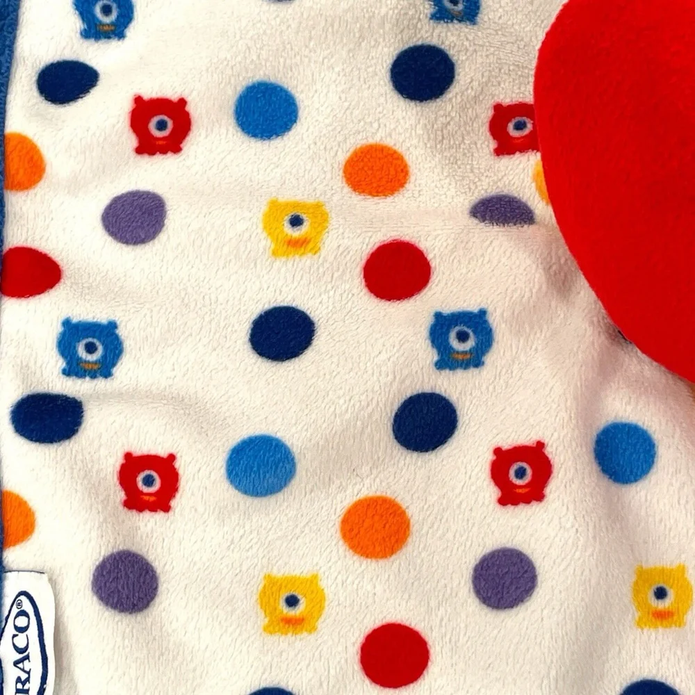 Graco Monsters Lovey Security Blanket Plush Alien Dots Red Blue Primary Colors
